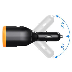 Rozgałęźnik rozdzielacz gniazda zapalniczki samochodowy 12-24V z 2 gniazdami, 2x USB-A QC 3.0 + USB-C 80W z woltomierzem