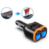 Rozgałęźnik rozdzielacz gniazda zapalniczki samochodowy 12-24V z 2 gniazdami, 2x USB-A QC 3.0 + USB-C 80W z woltomierzem