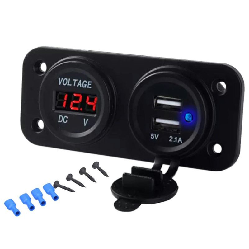 Wodoodporne montażowe gniazdo do samochodu 2 x USB 5V 3,1A