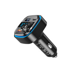 Transmiter FM bluetooth samochodowy + ładowarka samochodowa 2 x USB Typ A USB-A PD Power Delivery USB Typ C USB-C BT TR16