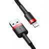 Kabel USB - LIGHTNING 1m czarny przewód do ładowania iPhone i iPad - nylon HQ 5A