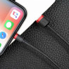 Kabel USB - LIGHTNING 1m czarny przewód do ładowania iPhone i iPad - nylon HQ 5A