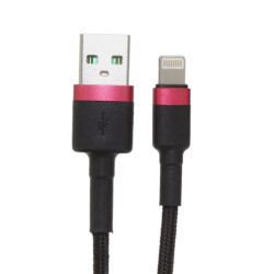 Kabel USB - LIGHTNING 1m czarny przewód do ładowania iPhone i iPad - nylon HQ 5A