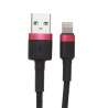 Kabel USB - LIGHTNING 1m czarny przewód do ładowania iPhone i iPad - nylon HQ 5A