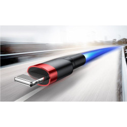 Kabel USB - LIGHTNING 1m czarny przewód do ładowania iPhone i iPad - nylon HQ 5A