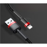 Kabel USB - LIGHTNING 1m czarny przewód do ładowania iPhone i iPad - nylon HQ 5A
