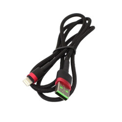 Kabel USB - LIGHTNING 1m czarny przewód do ładowania iPhone i iPad - nylon HQ 5A