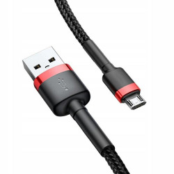 Kabel USB - Micro USB 1m czarny - przewód mikro wspierający szybkie ładowanie nylon HQ 5A
