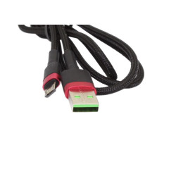 Kabel USB - Micro USB 1m czarny - przewód mikro wspierający szybkie ładowanie nylon HQ 5A
