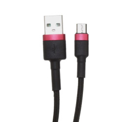 Kabel USB - Micro USB 1m czarny - przewód mikro wspierający szybkie ładowanie nylon HQ 5A