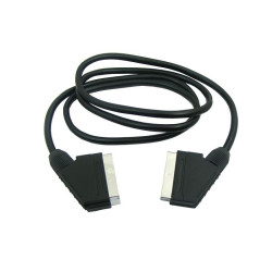 Kabel SCART EURO - EURO TV 21PIN EUROZŁĄCZE przedłużacz przewód do telewizora magnetowidu dekodera DVD odtwarzacza 1,2m czarny