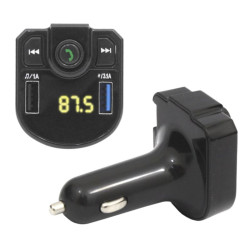 Transmiter FM bluetooth + 2 x USB 4.1A + TF TR15a ładowarka zestaw głośnomówiący rozmowy czarny
