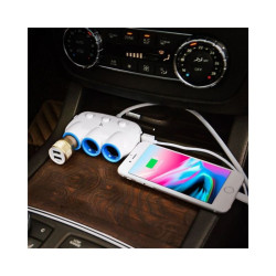 Rozgałęźnik zapalniczki 3 gniazda + 2 x USB 5w1 ROZ15