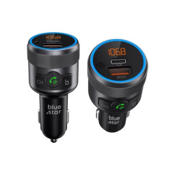 Transmiter FM bluetooth + USB USB-A USB-C QC3.0 Quick Charge 3.0 PD Power Delivery 42W C81 szary