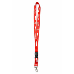 Smycz na szyję Polska na telefon i klucze 20mm 52cm - patriotyczna smycz czerwona