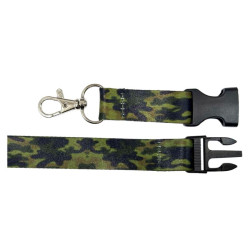 Smycz na szyję militarna moro do telefonu i kluczy 20mm x 52cm WZÓR CIEMNY