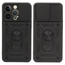 Etui Pancerne CAMSHIELD Ring na telefon Apple iPhone 14 Pro A2890 czarne