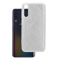 Etui Jelly Case SHINING HQ na telefon Samsung A50 A505 srebrny