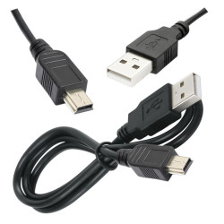 Kabel USB - mini USB 1m czarny - wysyłka 24h