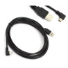 Kabel USB-A - mini USB 3m kątowy czarny do nawigacji kamery i wideorejestratora