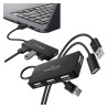 HUB 4 x USB rozdzielacz adapter przejściówka rozgałęźnik + kabel 1,5m czarny