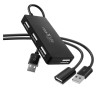 HUB 4 x USB rozdzielacz adapter przejściówka rozgałęźnik + kabel 1,5m czarny