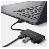 HUB 4 x USB rozdzielacz adapter przejściówka rozgałęźnik + kabel 1,5m czarny