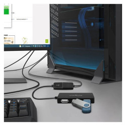 HUB 4 x USB rozdzielacz adapter przejściówka rozgałęźnik + kabel 1,5m czarny