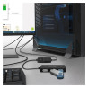 HUB 4 x USB rozdzielacz adapter przejściówka rozgałęźnik + kabel 1,5m czarny