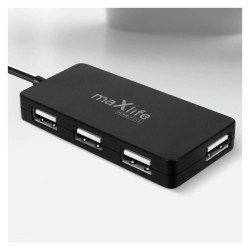 HUB 4 x USB rozdzielacz adapter przejściówka rozgałęźnik + kabel 1,5m czarny