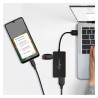 HUB 4 x USB rozdzielacz adapter przejściówka rozgałęźnik + kabel 1,5m czarny