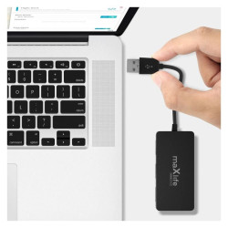 HUB 4 x USB rozdzielacz adapter przejściówka rozgałęźnik + kabel 1,5m czarny