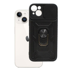 Etui Pancerne CAMSHIELD Ring na telefon Apple iPhone 15 Plus czarne