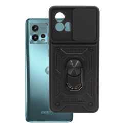 Etui Pancerne CAMSHIELD Ring na telefon motorola moto g72 XT2255-1 czarne