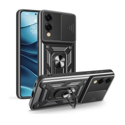 Etui Pancerne CAMSHIELD Ring na telefon Samsung Galaxy S25 Edge 5G S937 czarne