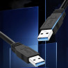 Kabel PC USB - USB męski - męski 3.0 czarny przewód 1m