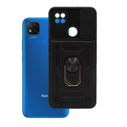 Etui Pancerne CAMSHIELD Ring na telefon Xiaomi Redmi 9C / 10A czarne