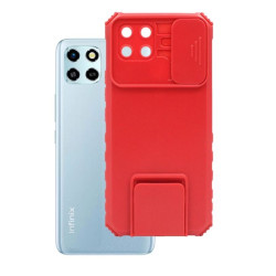 Etui Pancerne CAMSHIELD Stand na telefon Infinix Smart 6 HD X6512 czerwone