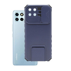 Etui Pancerne CAMSHIELD Stand na telefon Infinix Smart 6 HD X6512 granatowe
