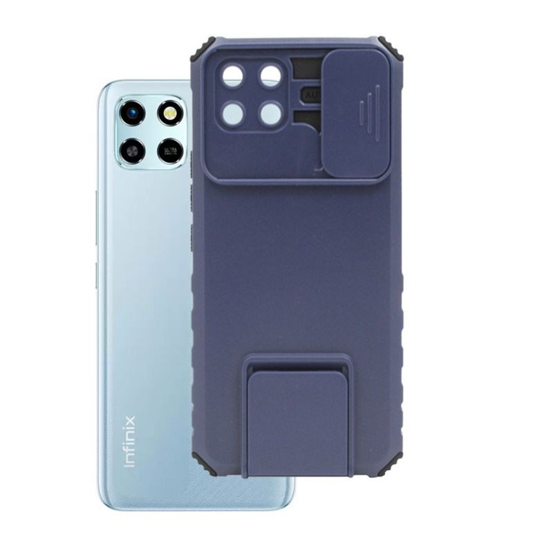 Etui Pancerne CAMSHIELD Stand na telefon Infinix Smart 6 HD X6512 granatowe