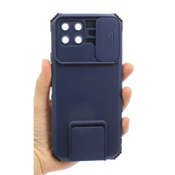Etui Pancerne CAMSHIELD Stand na telefon Infinix Smart 6 HD X6512 granatowe
