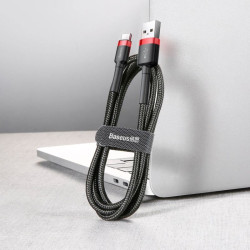Kabel USB-C - USB Baseus Cafule przewód wspierający SZYBKIE ŁADOWANIE QC3.0 3A 1m czarny