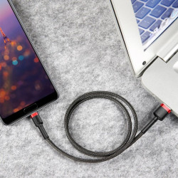 Kabel USB-C - USB Baseus Cafule przewód wspierający SZYBKIE ŁADOWANIE QC3.0 3A 1m czarny