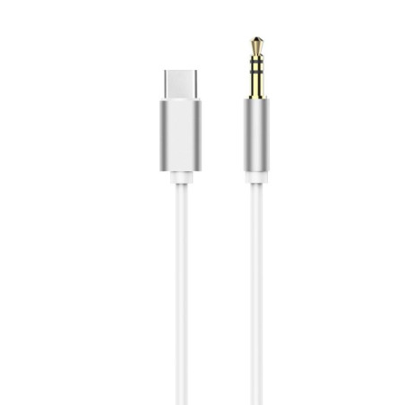 Kabel USB-C do jack 3.5mm - adapter audio biały 90cm