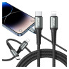 Kabel USB-C Lightning do iPhone 2m nylonowy przewód PD 27W czarny