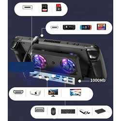Wielofunkcyjna stacja dokująco chłodząca do konsoli ASUS ROG Ally / Valve Steam Deck / Lenovo Legion Go / Razer Edge czarna
