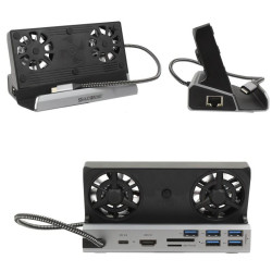Wielofunkcyjna stacja dokująco chłodząca do konsoli ASUS ROG Ally / Valve Steam Deck / Lenovo Legion Go / Razer Edge czarna