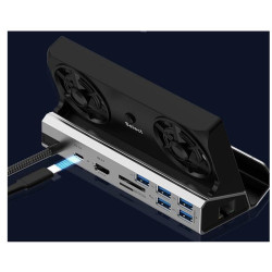 Wielofunkcyjna stacja dokująco chłodząca do konsoli ASUS ROG Ally / Valve Steam Deck / Lenovo Legion Go / Razer Edge czarna