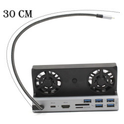 Wielofunkcyjna stacja dokująco chłodząca do konsoli ASUS ROG Ally / Valve Steam Deck / Lenovo Legion Go / Razer Edge czarna