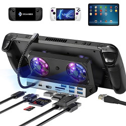 Wielofunkcyjna stacja dokująco chłodząca do konsoli ASUS ROG Ally / Valve Steam Deck / Lenovo Legion Go / Razer Edge czarna